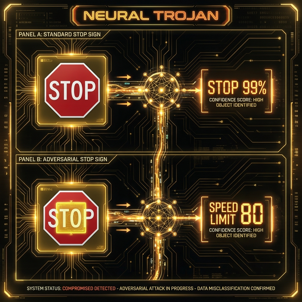 Diagram showing the Neural Trojan sleeper agent flow